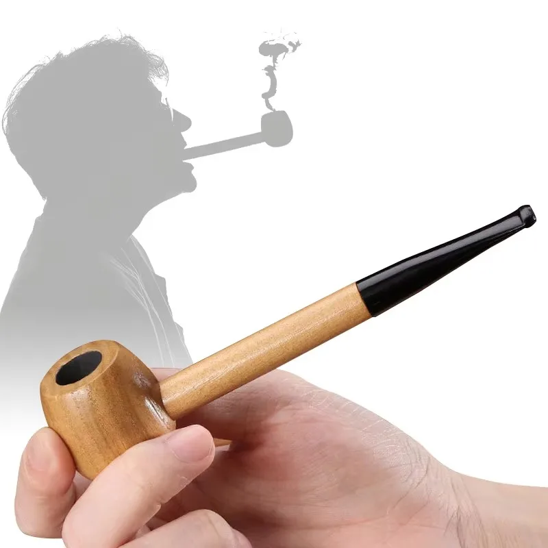 

New Fashion Manual Wood Pipes Chimney Filter Long Smoking Pipe Herb Bakelite Tobacco Pipe Cigar Narguile Gift Smok Mouthpiece