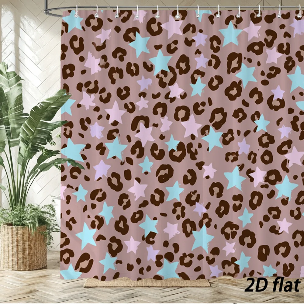Leopard Print Pastel Star Seamless Print Bath curtain Soft t Lightweight Warm Sofa Bed Cover Cute Wild Pattern