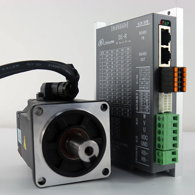 Servos RS485 200 واط DC24V-48V 6A 3000 دورة في الدقيقة 2500 خط تزايدي محرك سيرفو تيار مستمر مع سائق 6OM00630DC + DS-R200W