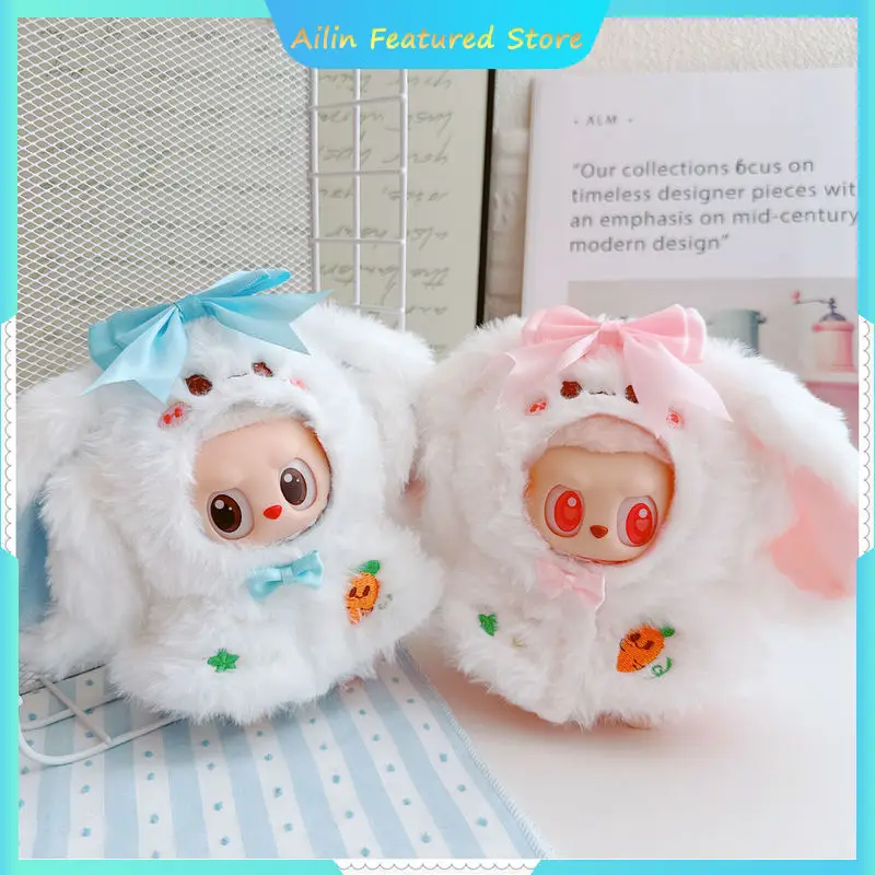 

For Labubu Clothes Bow Rabbit Shawl Cape Fashionable And Cute Dress-Up Accessories Cute Plush Animal Set Fun Animal Set Cool
