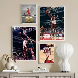 1PC basket Michaell Jordan Poster Paper Print Home soggiorno camera da letto ingresso Bar ristorante Cafe Art Painting Decoration