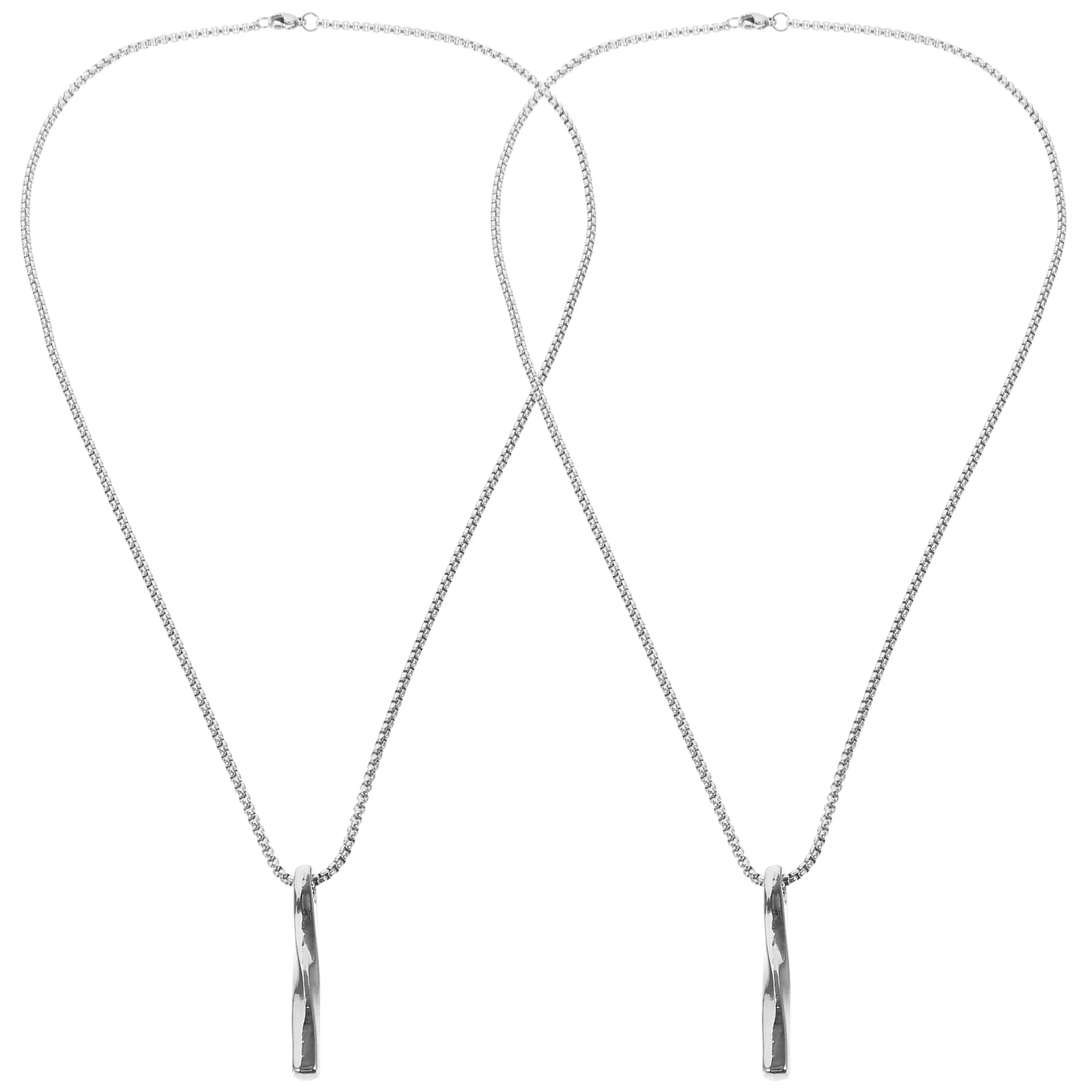 

2Pcs Male Necklace Titanium Steel Punk Pendant Chain Mens Hip-Hop Jewelry Neck Decoration Accessory Hip-Hop Necklace