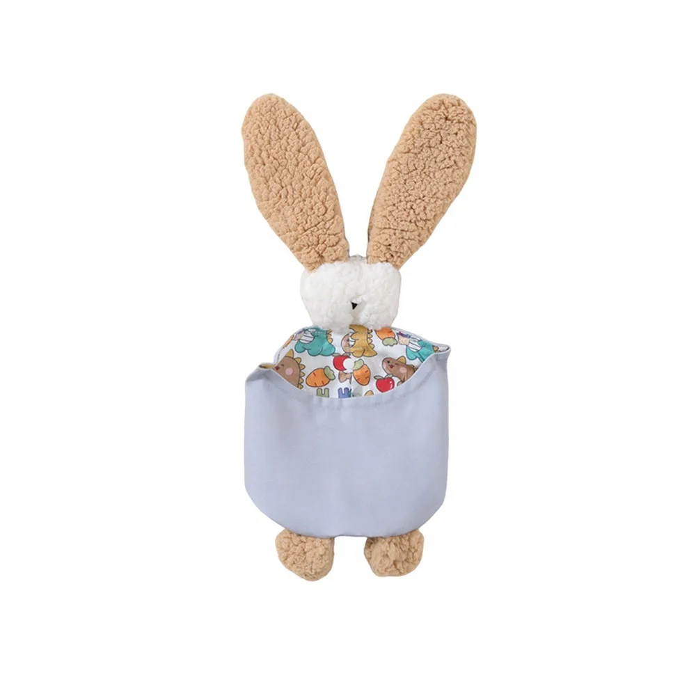 

Cotton Rabbit Shape Storage Bag Cartoon Large Capacity Newborn Bed Headboard Organizer Hangable Space Saving Toys Organizer