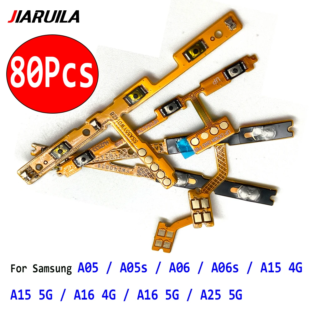 

80 шт., новая кнопка включения/выключения питания, кнопка громкости, гибкие кабели, лента для Samsung A07 A05 A05S A06 A06S A17 A16 15 4G A25 5G