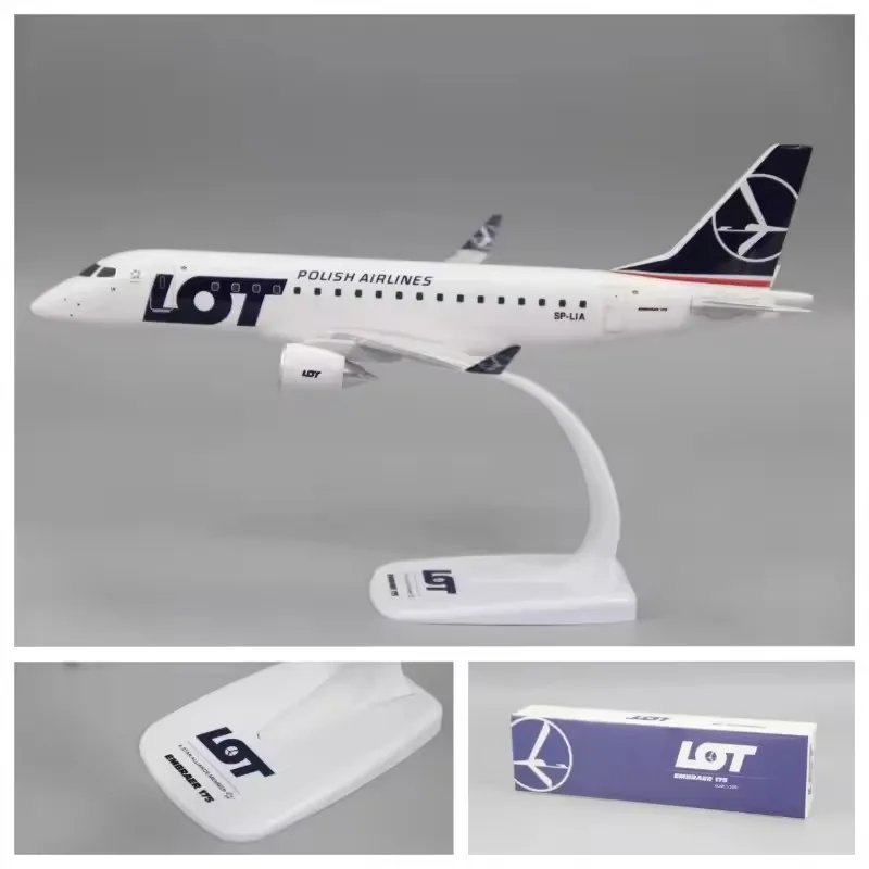 E175 E195 مجموعة الخطوط الجوية البولندية 1/100 مقياس E-175 E195 الطائرات البلاستيك Abs الجمعية الطائرات بنة لعبة مجسمة جمع #6