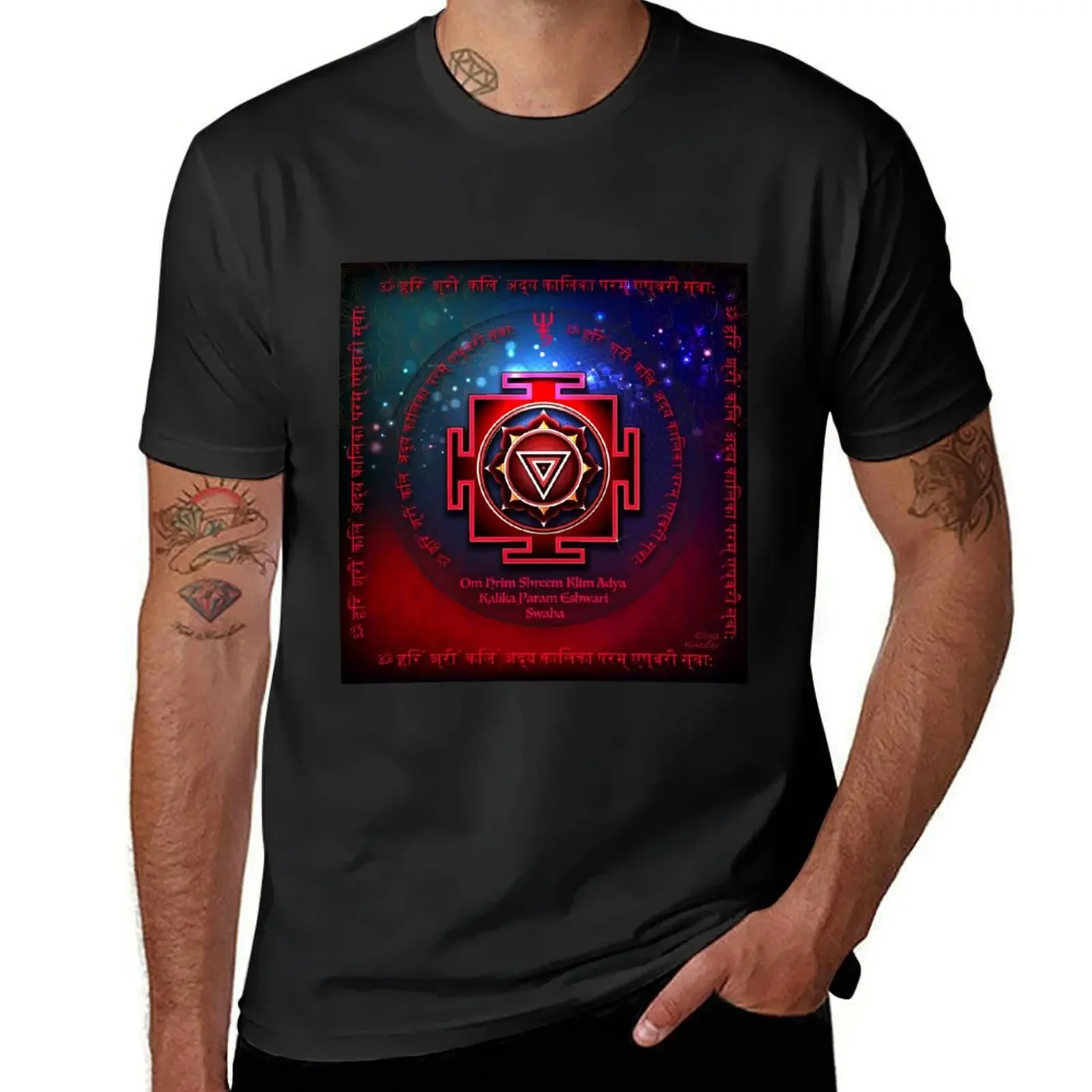 

Kali Yantra with the Great Fifteen-Syllable Mantra T-Shirt aesthetic clothes sublime korean fashion plain white t shirts men