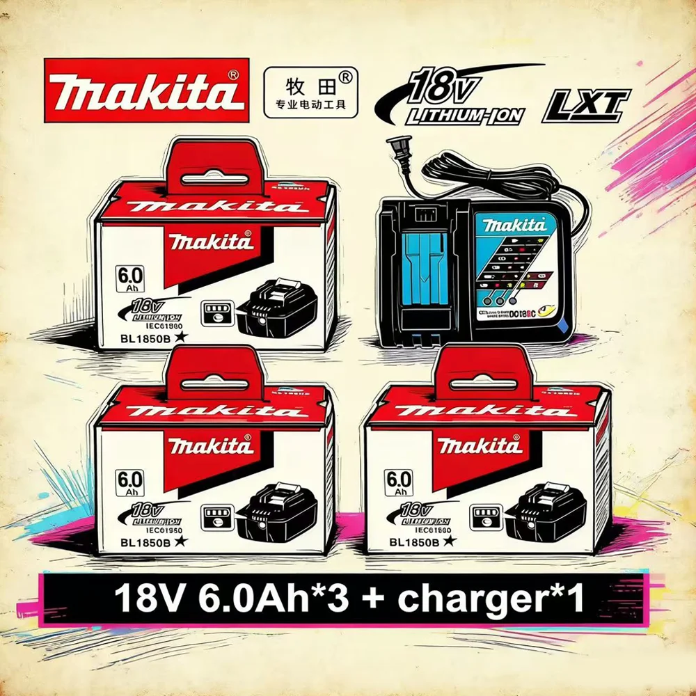 

Anti-drop Wear-resistant 6Ah 18V Battery Compatible Makita BL1860 Series