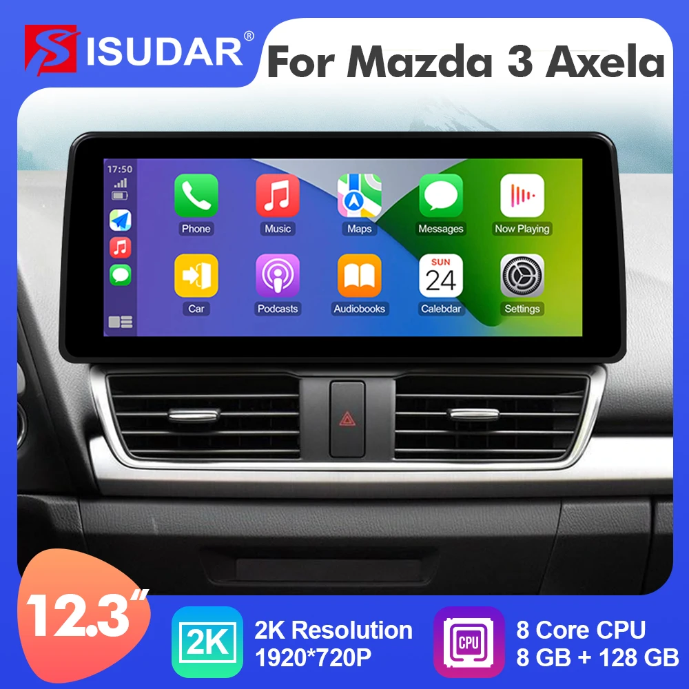 

ISUDAR 12.3 Inch Android 12 Car Radio For Mazda 3 Axela 2014-2019 GPS Auto Multimedia Stereo Player Carplay 4G 8 Core 2Din