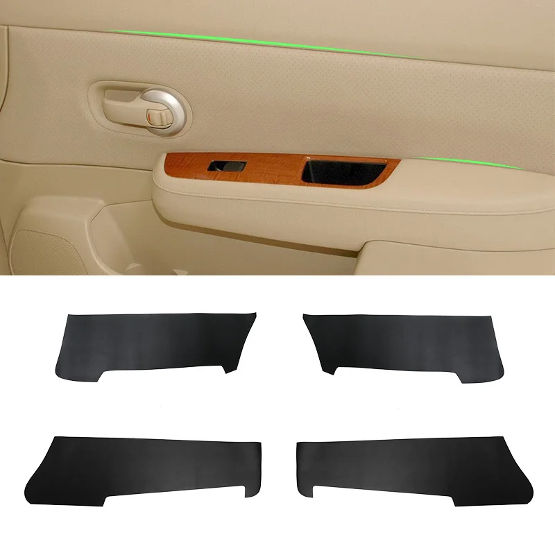 

Microfiber Leather Door Panel Cover For Nissan Tiida 2005 2006 2007 2008 Car-styling 4pcs Interior Door Panel Surface Cover Trim
