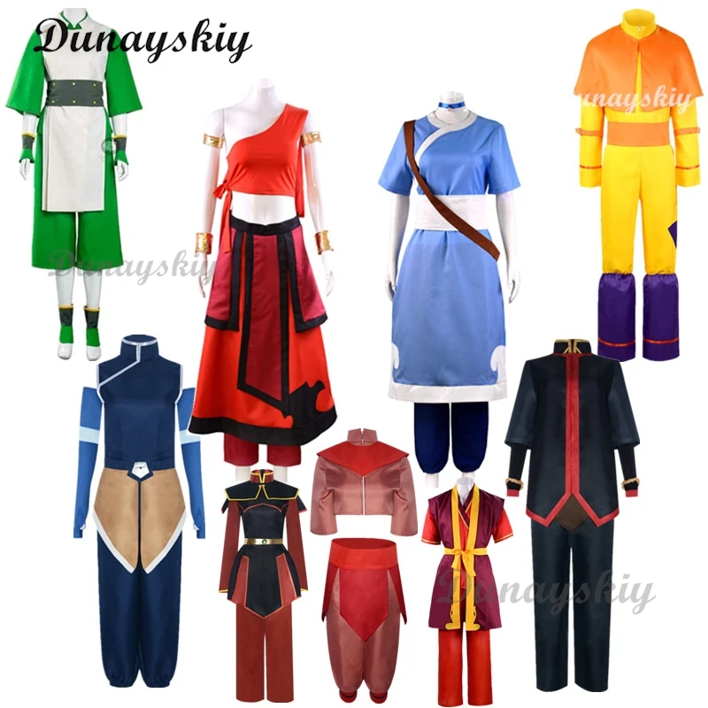 Disfraz de Avatar: La Leyenda de Aang, Ropa de Cosplay del Príncipe Zuko, la Princesa Azula, Mai, Aang, Korra, Katara, Conjunto de Disfraces de Anime