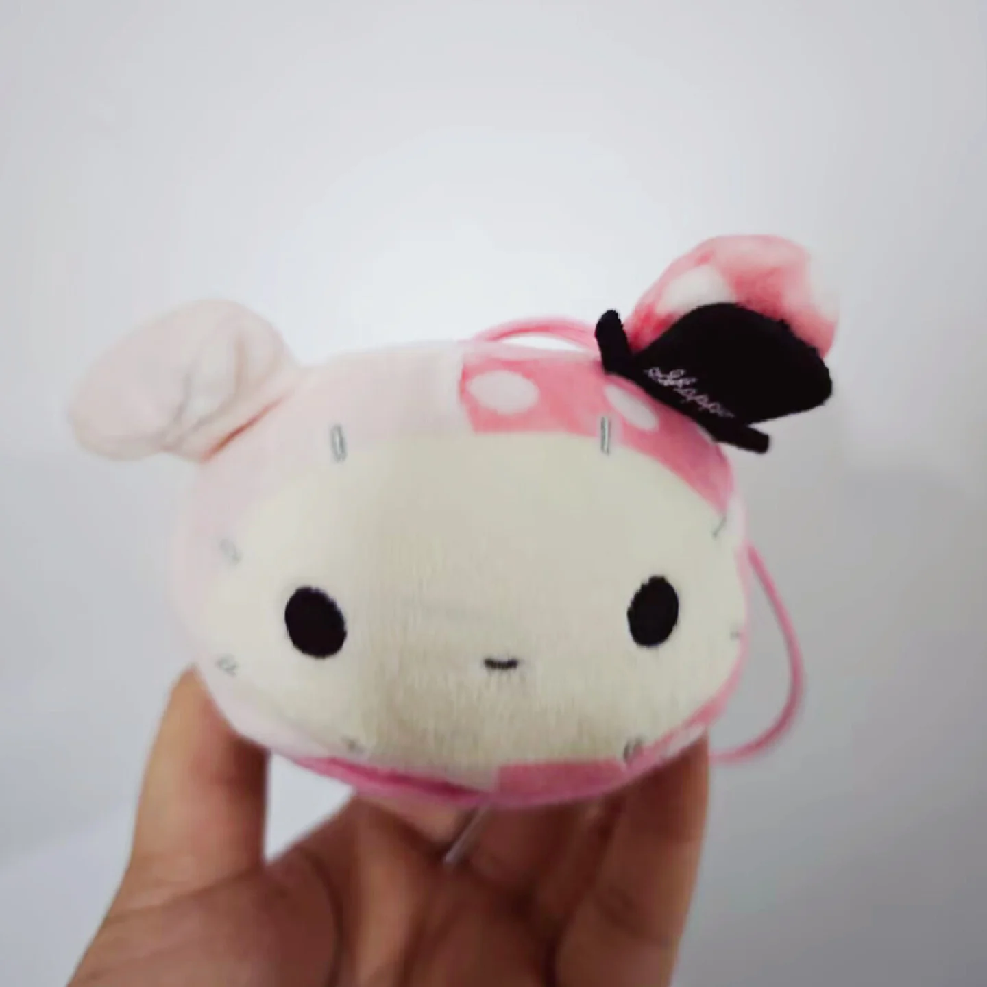 เคสที่ใส่บัตรประชาชนผ้ากำมะหยี่รูปกระต่ายสีชมพูน่ารักสำหรับผู้หญิงพวงกุญแจ tas anak perempuan ผู้ถือบัตร sampul kartu