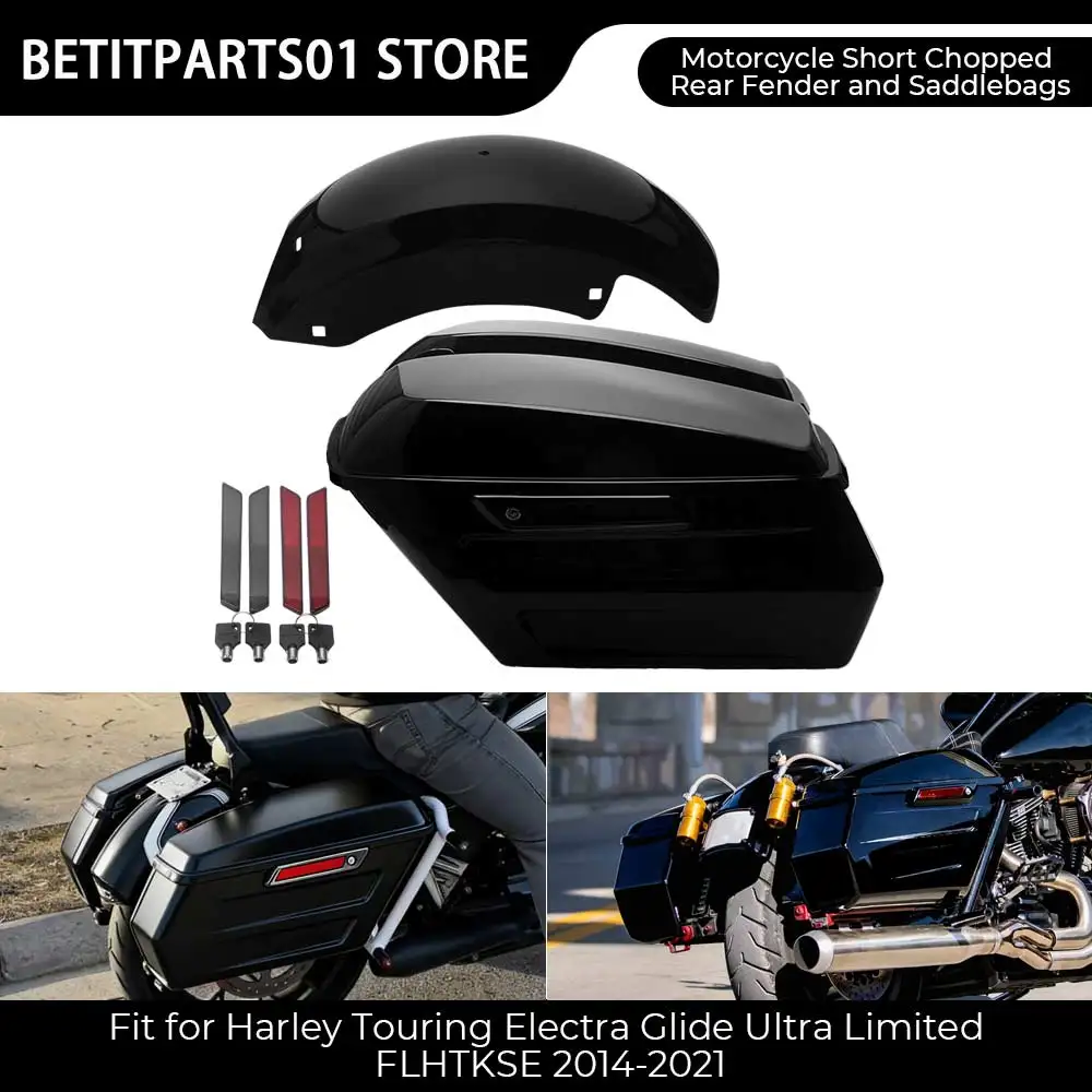 

Motorcycle Part Short Chopped Rear Fender and Saddlebags Fit For Harley Touring Electra Glide Standard FLHT 2019 2020 2021 2022