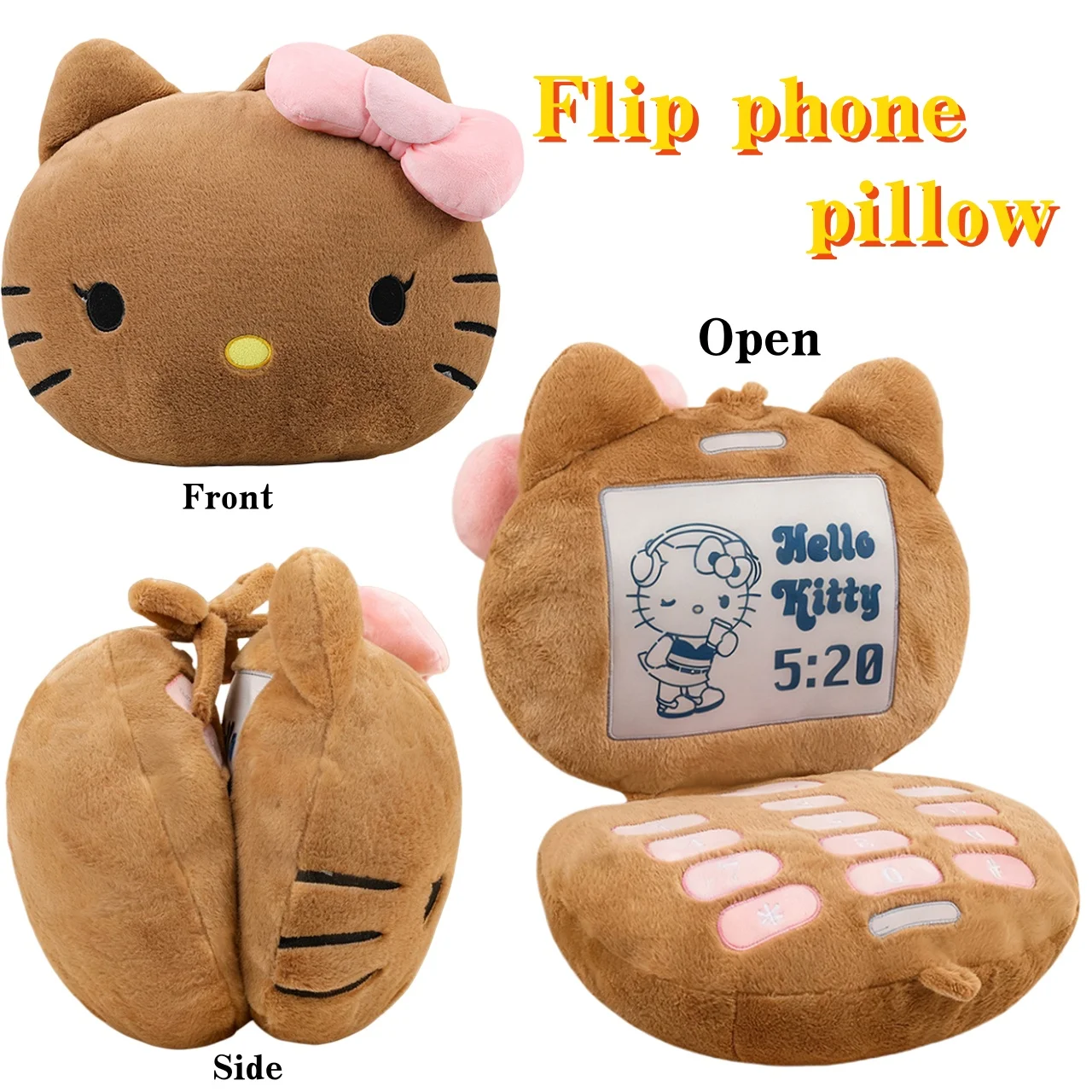 

35x40 см креативная черная кожаная подушка Hellokittys для раскладывающегося телефона, диванная подушка для девочек, милый мультяшный орнамент для спальни, декоративная игрушка