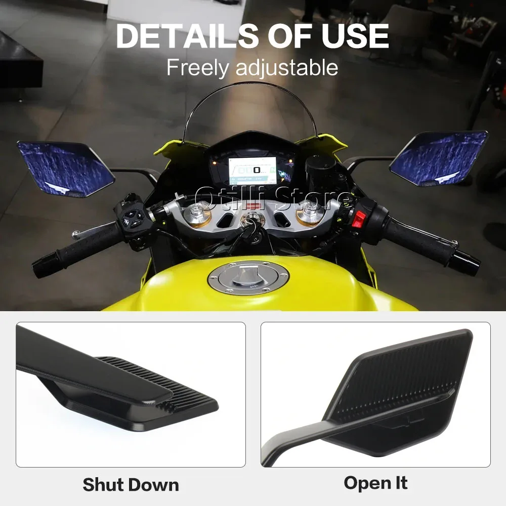 

Rearview Mirror For Aprilia RS 660 RSV4 1100 RS660 2020-2024 Stealth Sport Winglet Mirror Kits Adjustable Stealth Max Mirrors