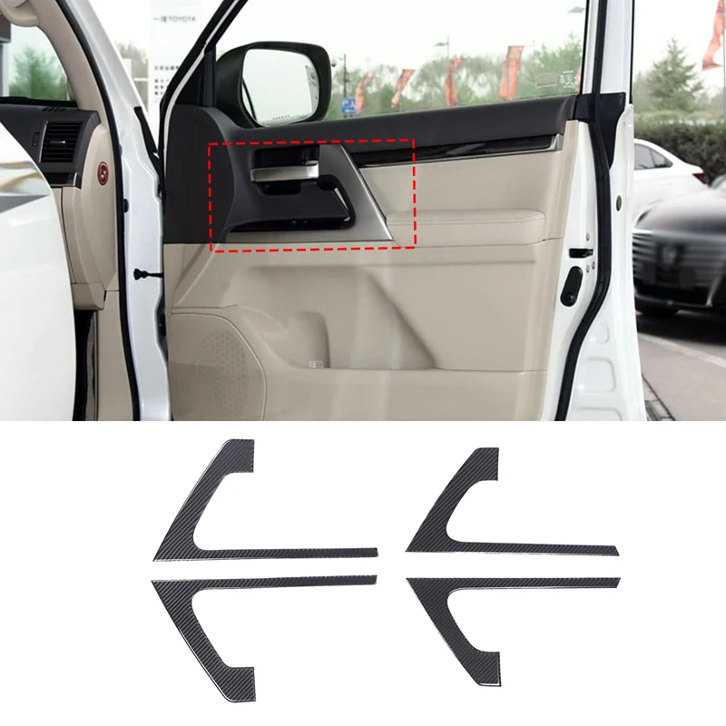 

For Toyota Land Cruiser 2005-2012 car door armrest panel sticker Car interior door decoration sticker Real carbon fiber (soft) 4