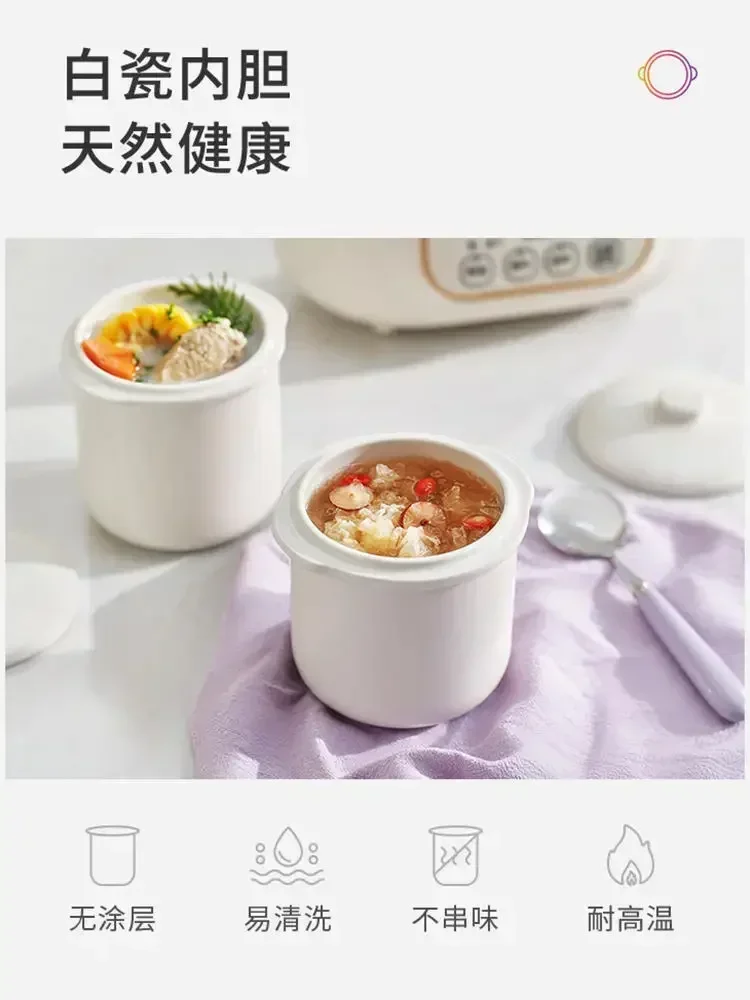 Electric Stew Pot: Double Pot. Water Stew. Multifunctional. Household Steamer & Soup. Automatic. Ceramic.