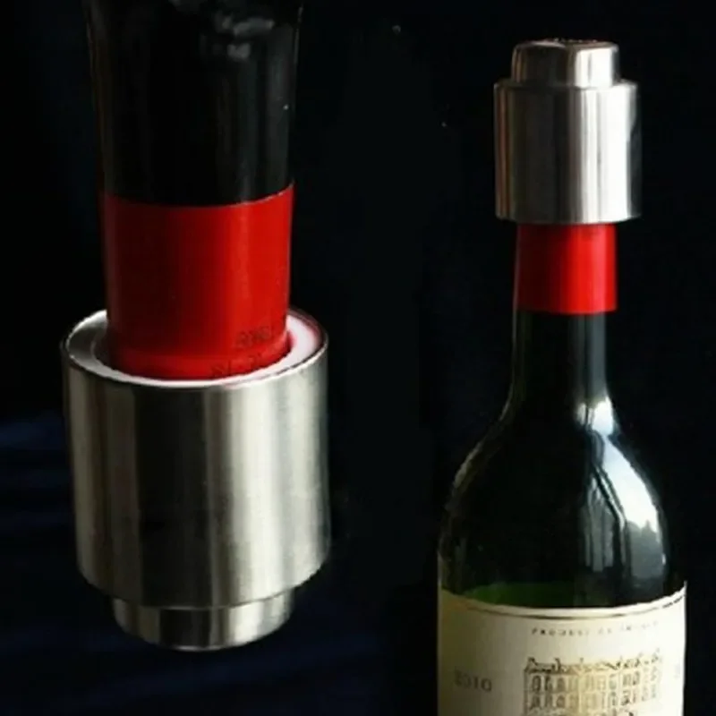 2PCS Stainless Steel Wine Bottle Stopper Vacuum Red Wine Cap Sealer Fresh Keeper Bar Tools Bottle Cover Kitchen Accessories