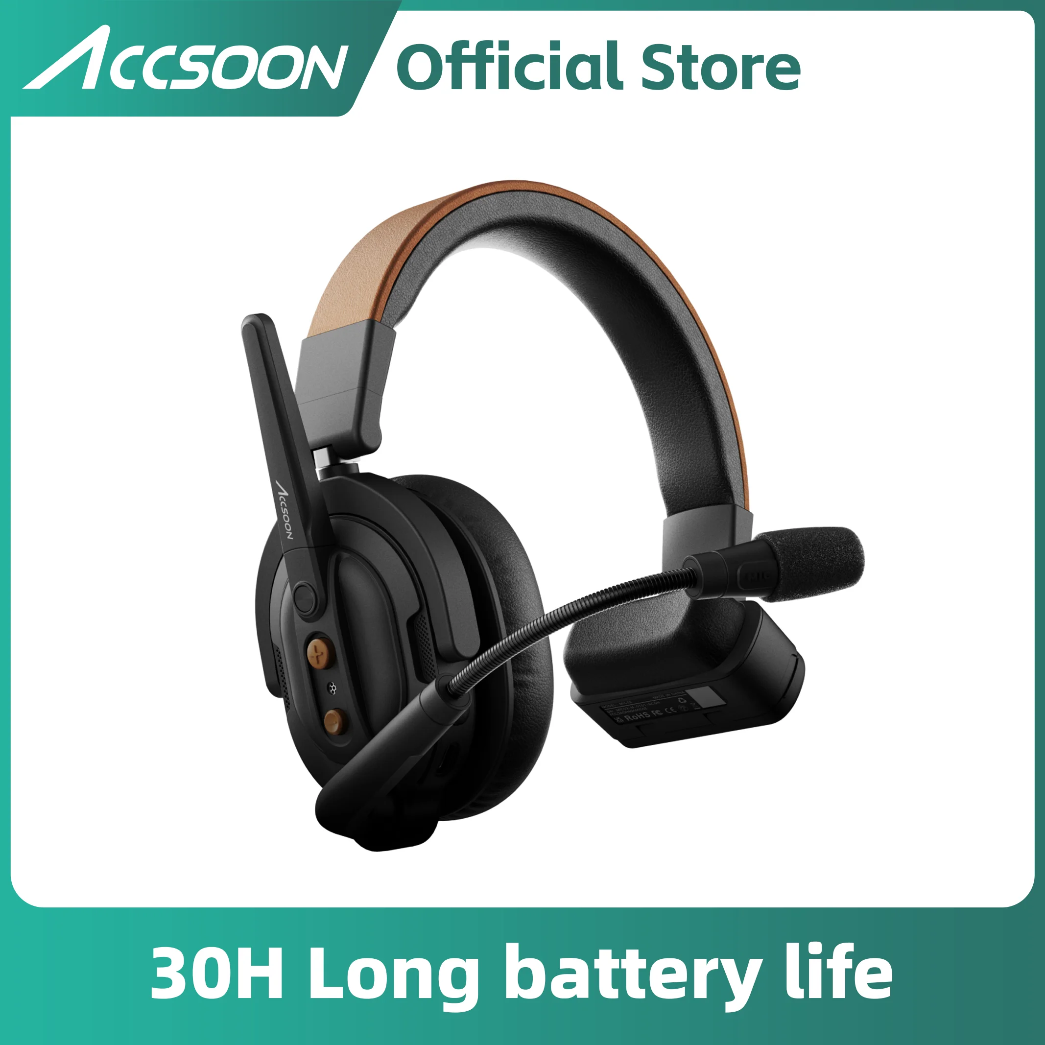 Accsoon CoMo SE 2.4GHz Full-duplex Wireless headset Intercom communication headphones System talkback headphones 400m ENC 1V5