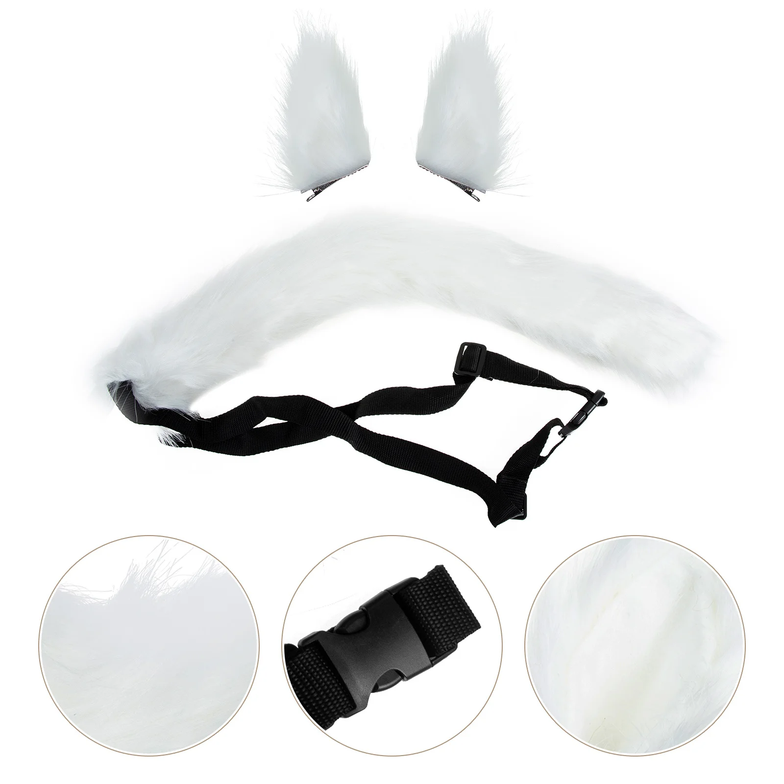 1 세트 고양이 귀 고양이 꼬리 세트 사랑스러운 내마모성 모피 코스프레 의상 파티 모임 장식 액세서리