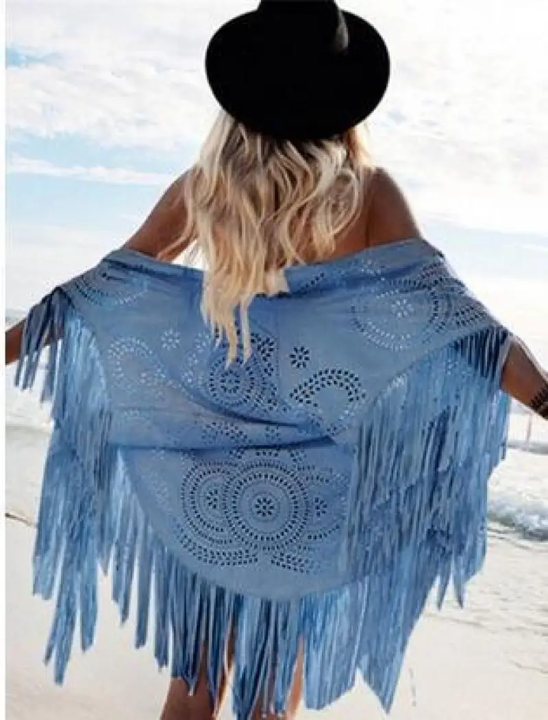 Shawl Summer New Women\'s Top Tassel Shawl Cape Ponchos