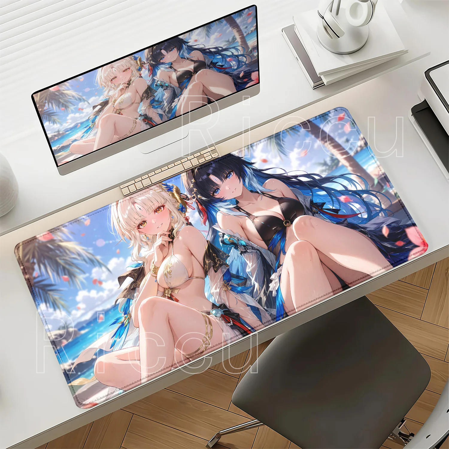 Anime Sexy Girl Suisui‌ Wuthering Waves Mouse Pad HD Printing Office Gaming Non-slip Base Mousepad PC Overlock E-sports Desk Mat