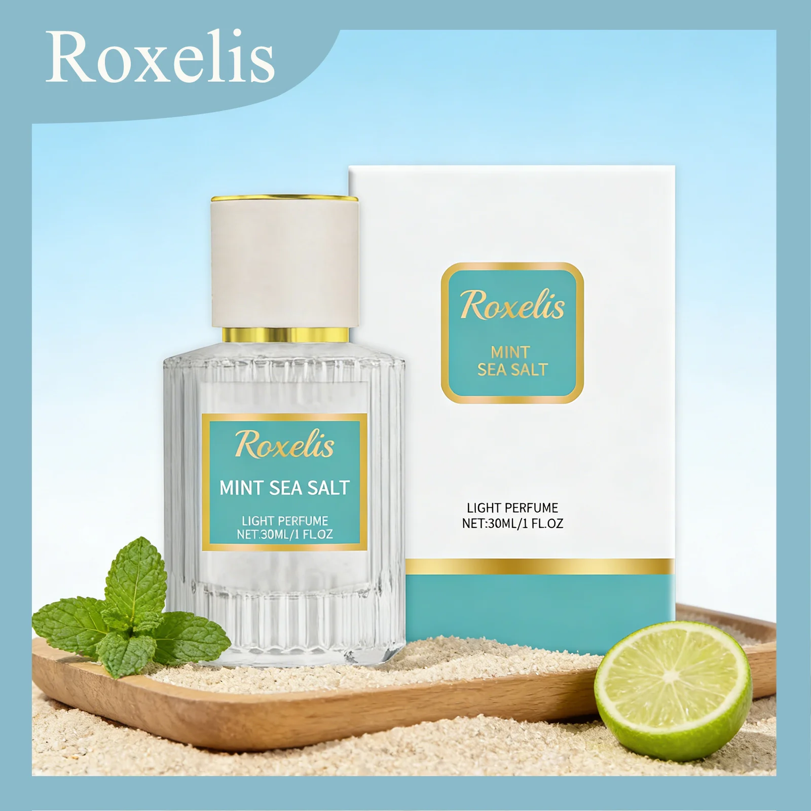 

ROXELIS 30mL Mint Sea Salt Light Perfume Long-Lasting Aroma Rich Layered Fragrance Shows Maturity & Charm Fresh Fragrance