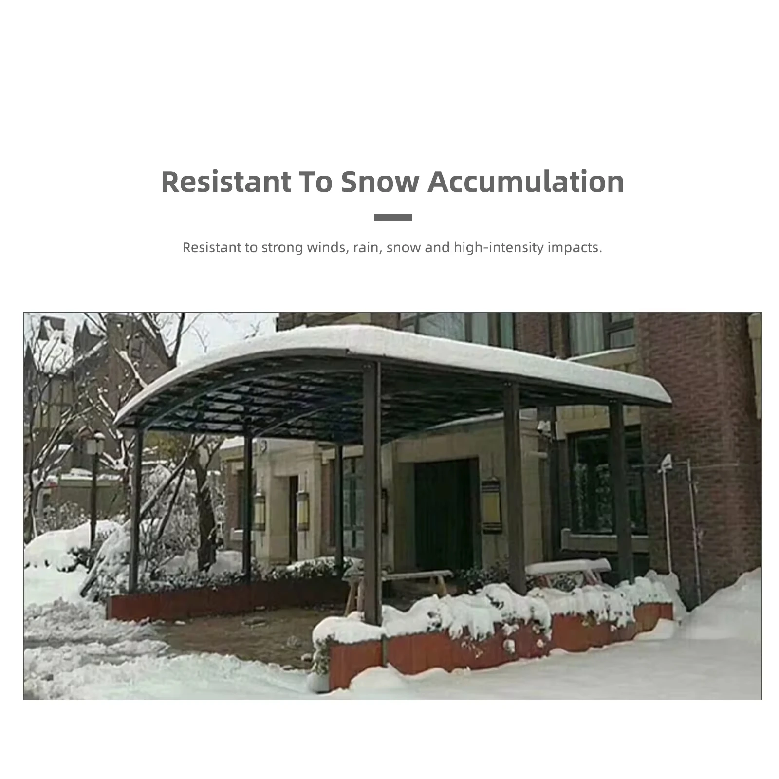 مرآب ألومنيوم ممتاز للفيلا مظلة جراج مقاومة للماء مقاس 6 × 5 م، مأوى سيارة شديد التحمل بإطار فولاذي، مقاوم للأشعة فوق البنفسجية ومضاد للآر