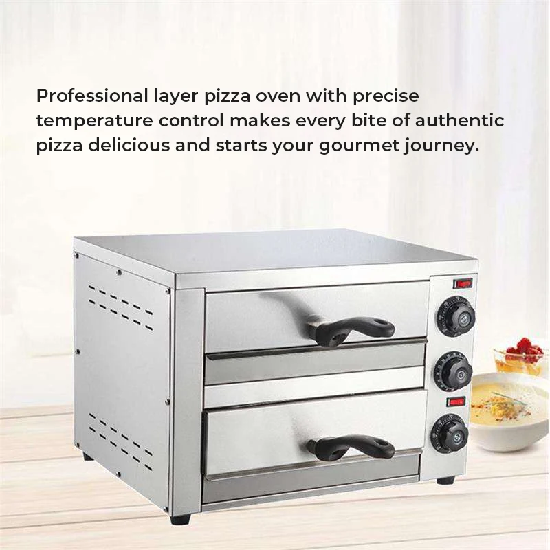 Commercial Double Pizza Oven Electric Oven Large Capacity Private Bakery Cake Bread Single Layer Pizza Oven