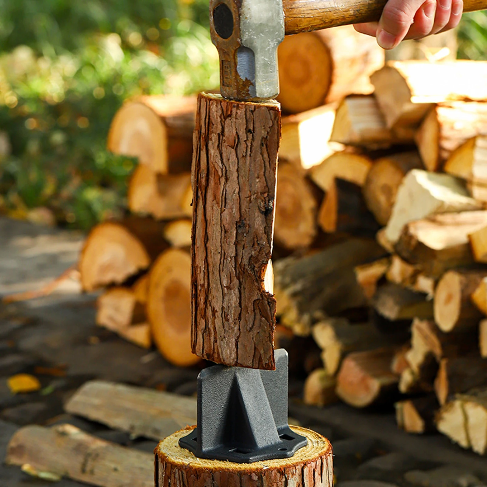 Cuña divisora de leña, herramienta Manual de alta resistencia para chimenea pequeña, estufa de leña