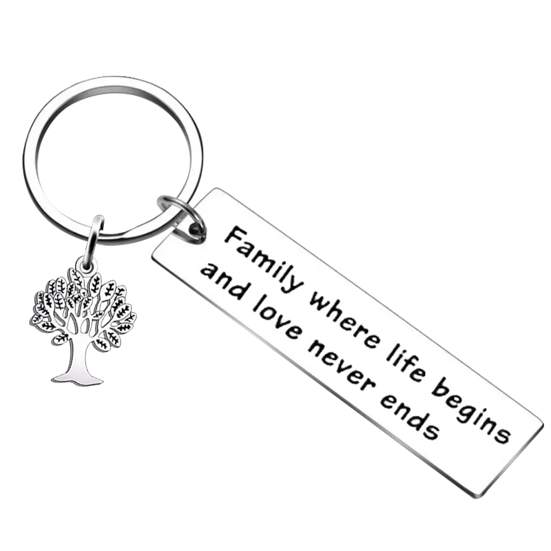 Cute Home Gifts Keychain Pendant Family gift Key Chains Family Where Life Begins And Love Never Ends