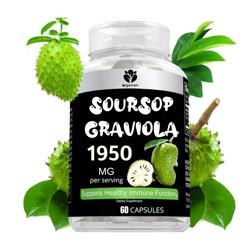 

1950mg Graviola Capsules (Guan á bana) Organic Leaf Powder Rich in Powerful Antioxidants