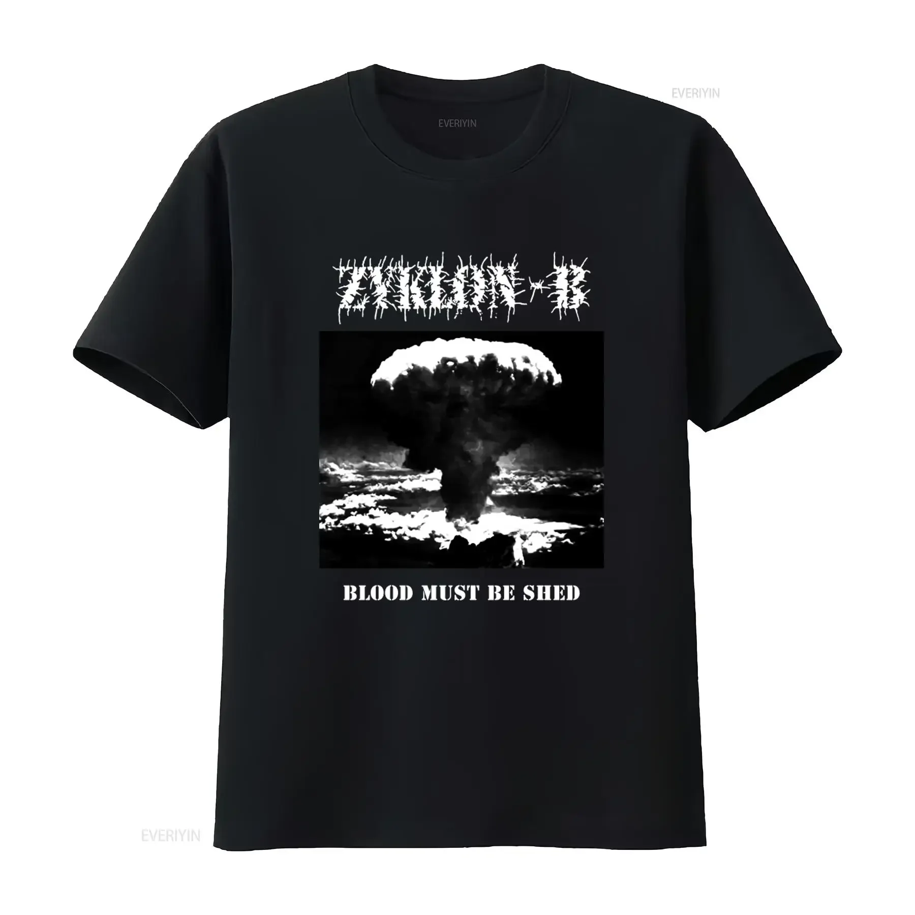 ZYKLON B Blood Must be Shed T SHIRT 5x4 Offer Unique Design for Punk Rock Fans vintage Washed fashion Soft Slightly Breathable
