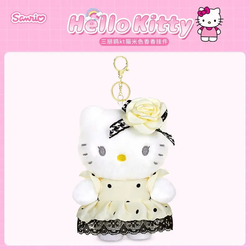 

Genuine Sanrio Hello Kitty Fragrant Plush Charm, Cute KT Cat Doll Pendant, Simple Backpack Ornament Ideal Lovely Birthday Gift