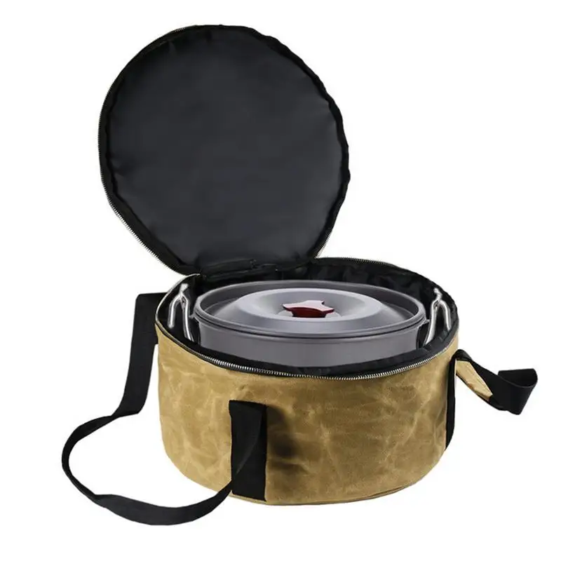 

12 Inch Camping Pot Storage Bag Multipurpose Picnic BBQ Plates Bowl Bag Waterproof Dutch Oven Carry Bag For Camping Accessories