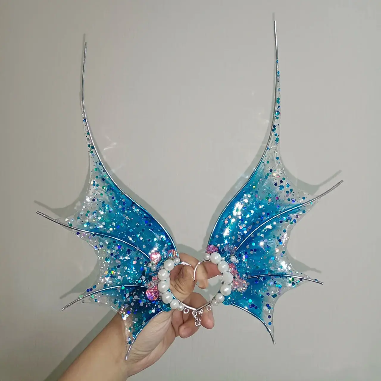 HOT!COS Mermaid Ears Gradient Shark Ears Headdress Fairy Wizard Hair Accessories Shark Ears Mermaid Props Photo Cosplay Props