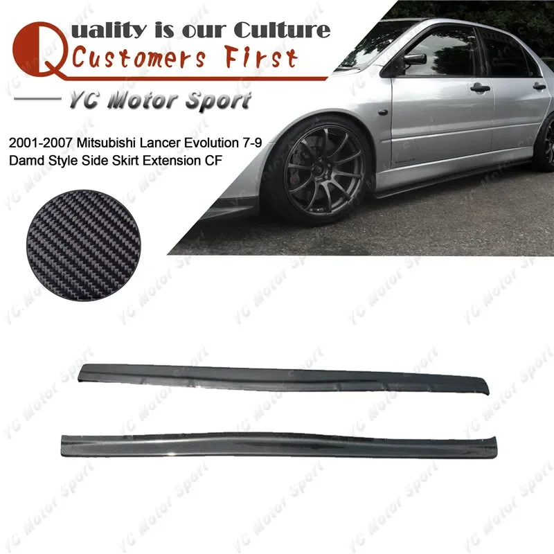 Car Accessories Carbon Fiber Damd Style Side Skirt Extension Fit For 2001-2007 Evolution 7-9 EVO 7 8 9 Side Skirt Underboard