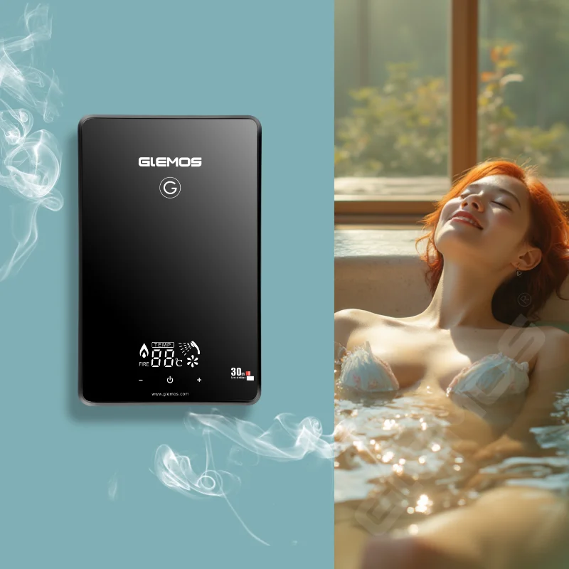 New Design 10kw Smart Tankless Electric Hot Water Heater for Hotel Commercial Household Shower Bathroom Whole House