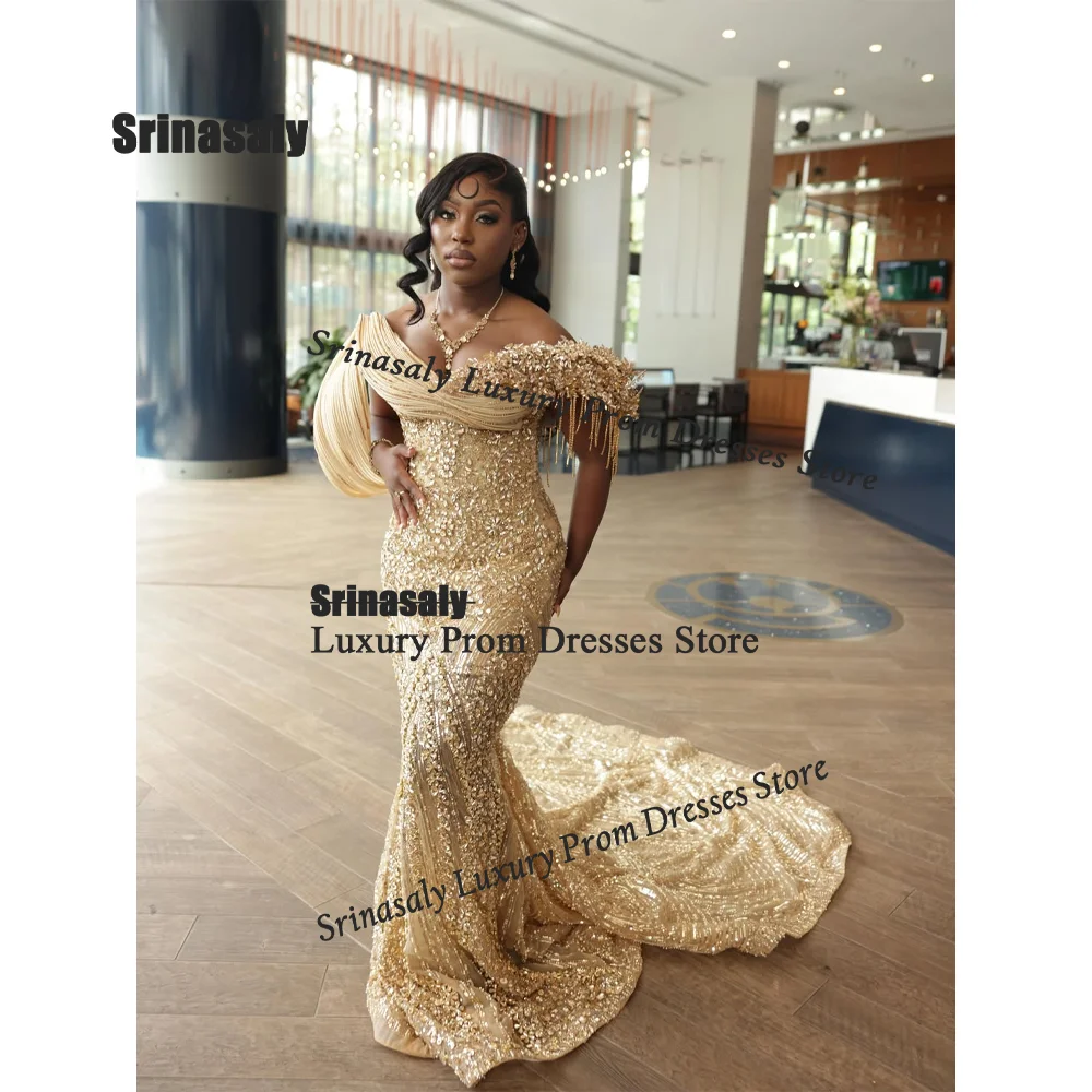 African Beading Corset Rhinestone Mermaid Birthday Dresses Customized Black Girls Prom Party Gown Fashion Evening Robe De Soiree