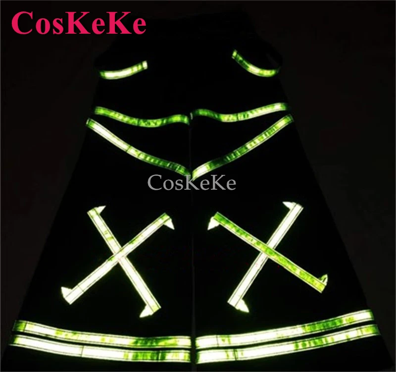 

CosKeKe Doubles Fork Patterns Ghost Dance Pants Melbourne Shuffle Phat Pants Bell-bottoms Bright Reflective Effect Trousers New