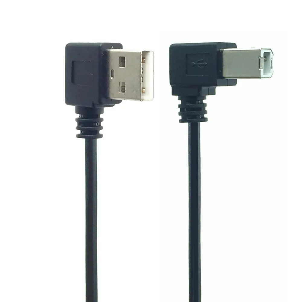 USB 2.0 Right Angled Type A Male to Type B Left 90 Degree Cable for Printer 0.5m