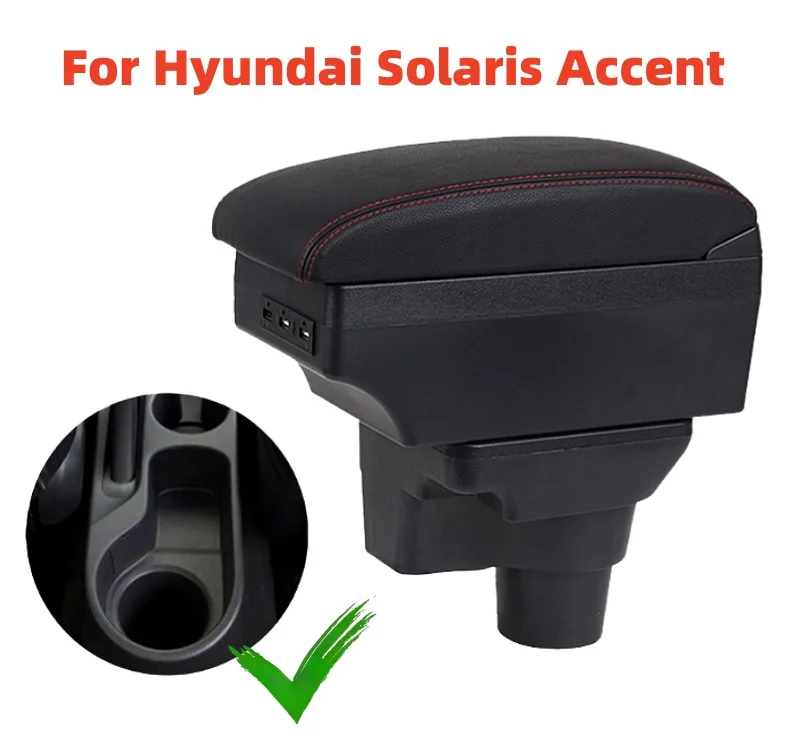 Armrest Box for Hyundai Solaris 2 Accent Verna 2017-2022 for Hyundai SOLARIS Car Armrest Central Storage Box car Accessories