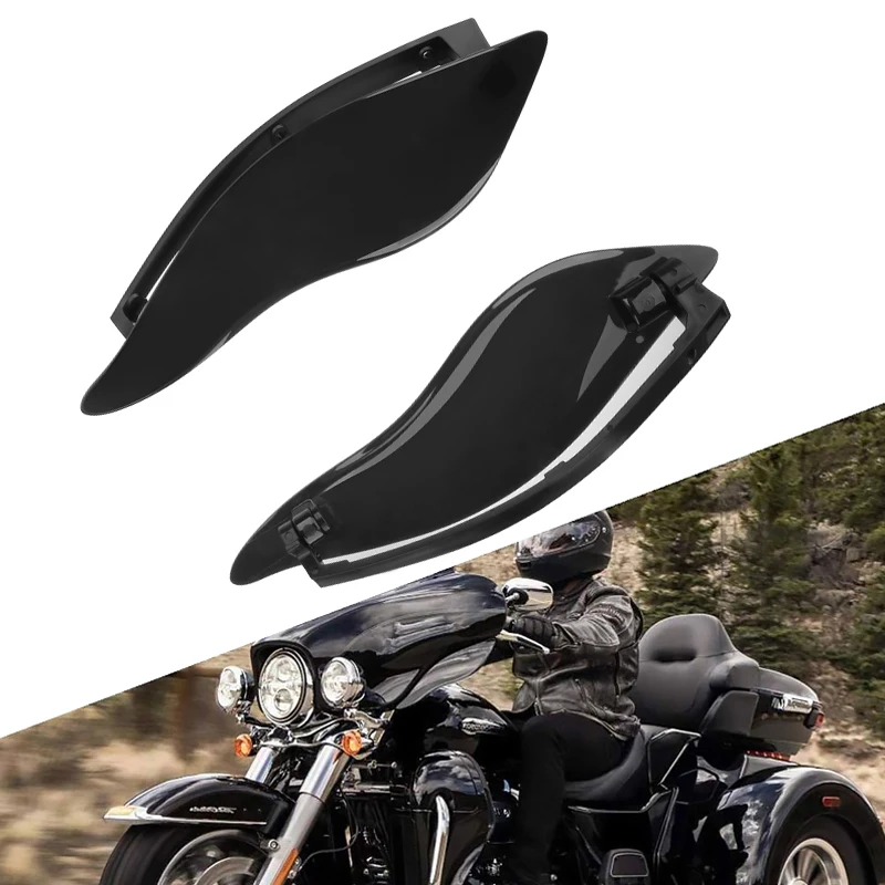 

For Harley Touring Electra Street Tri Glide CVO 14-22 Black Side Wing Adjustable Motorcycle Windshield ABS Fairing Air Deflector