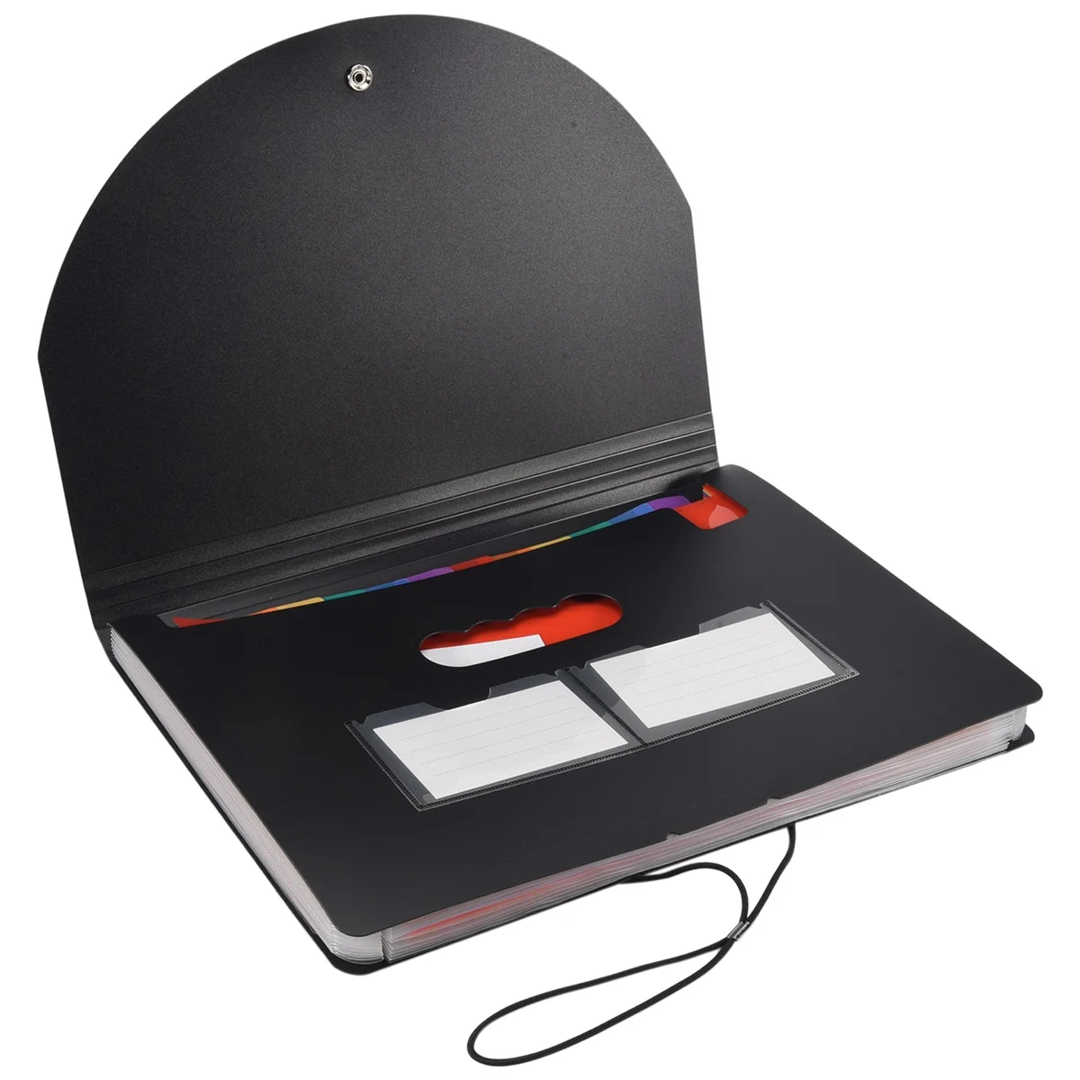 Organizer na dokumenty 13 kieszeni Rozszerzana teczka z siatkową torbą i kolorową etykietą 13-miesięczny organizer na paragony w formacie A4