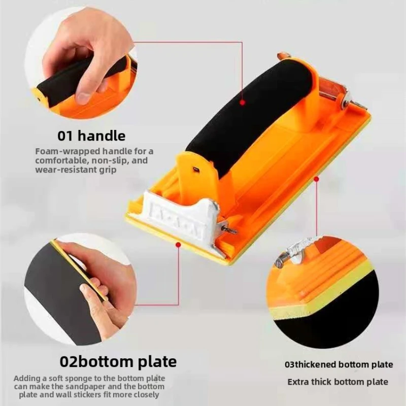 

1 шт., держатель наждачной бумаги, металлический зажим для дерева, шлифовальный полировальный инструмент, ручная шлифовальная машина, деревообрабатывающий абразивный инструмент, настенная песчаная доска