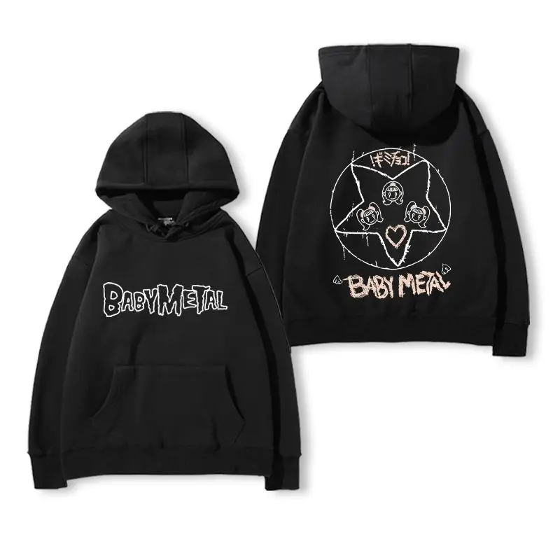 BABYMETAL Band Hoodie Men's Autumn and Winter Versatile Heavy Metal Street Rock Print Top Pure Cotton Fashion