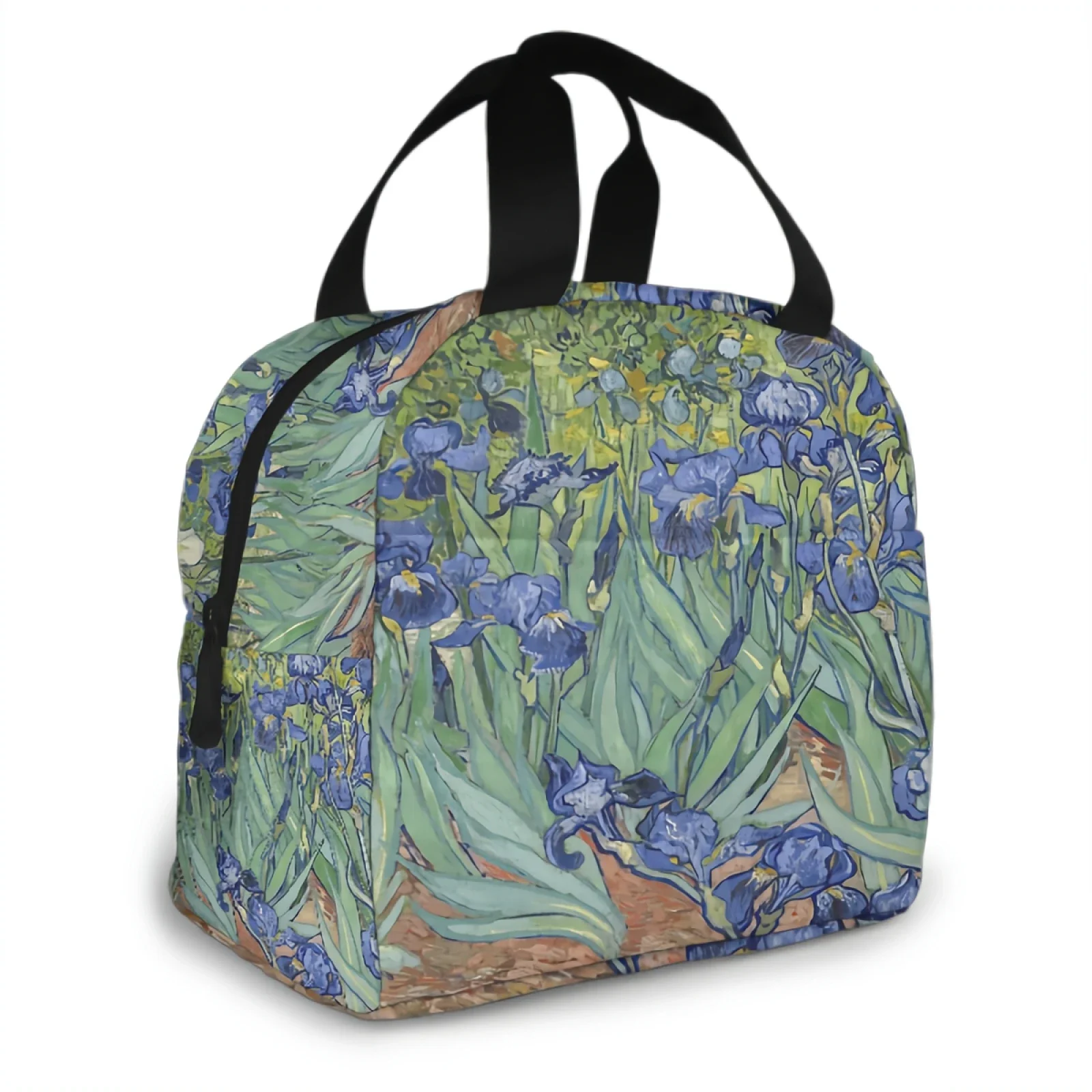 Gogh Irises Flowers Lunch Bag Adult Tote Bag Reusable Lunch Box Container For Women Men School Office Work