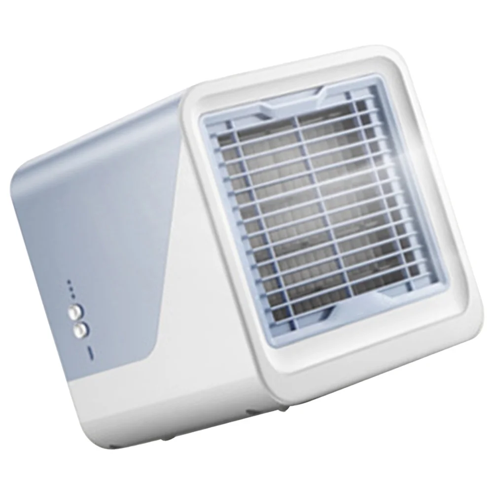 

Mini Cold Air Conditioner Unit Portable Small Desk Fan Sky Blue Cooling Device For Home Office Large Air Outlet