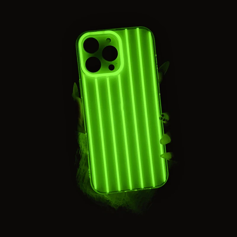 Luxury Night Light Luminous Transparent Phone Case For IPhone 16 15 14 Plus 13 12 11 Pro Max Clear Shockproof Back Cover Fundas