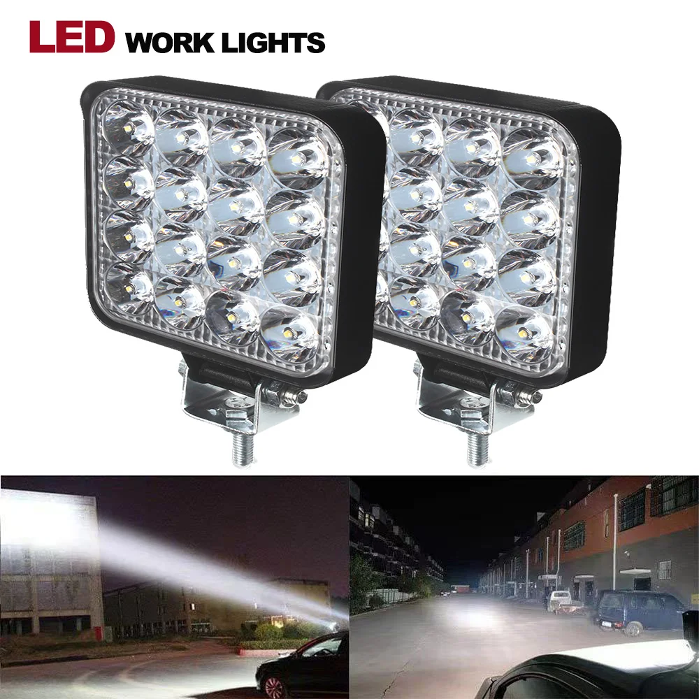 

12-24 В водонепроницаемый светодиодный рабочий светильник квадратный прожектор 48 Вт рабочий свет фара для внедорожника грузовика внедорожника 4x4 ночной свет дальнего света