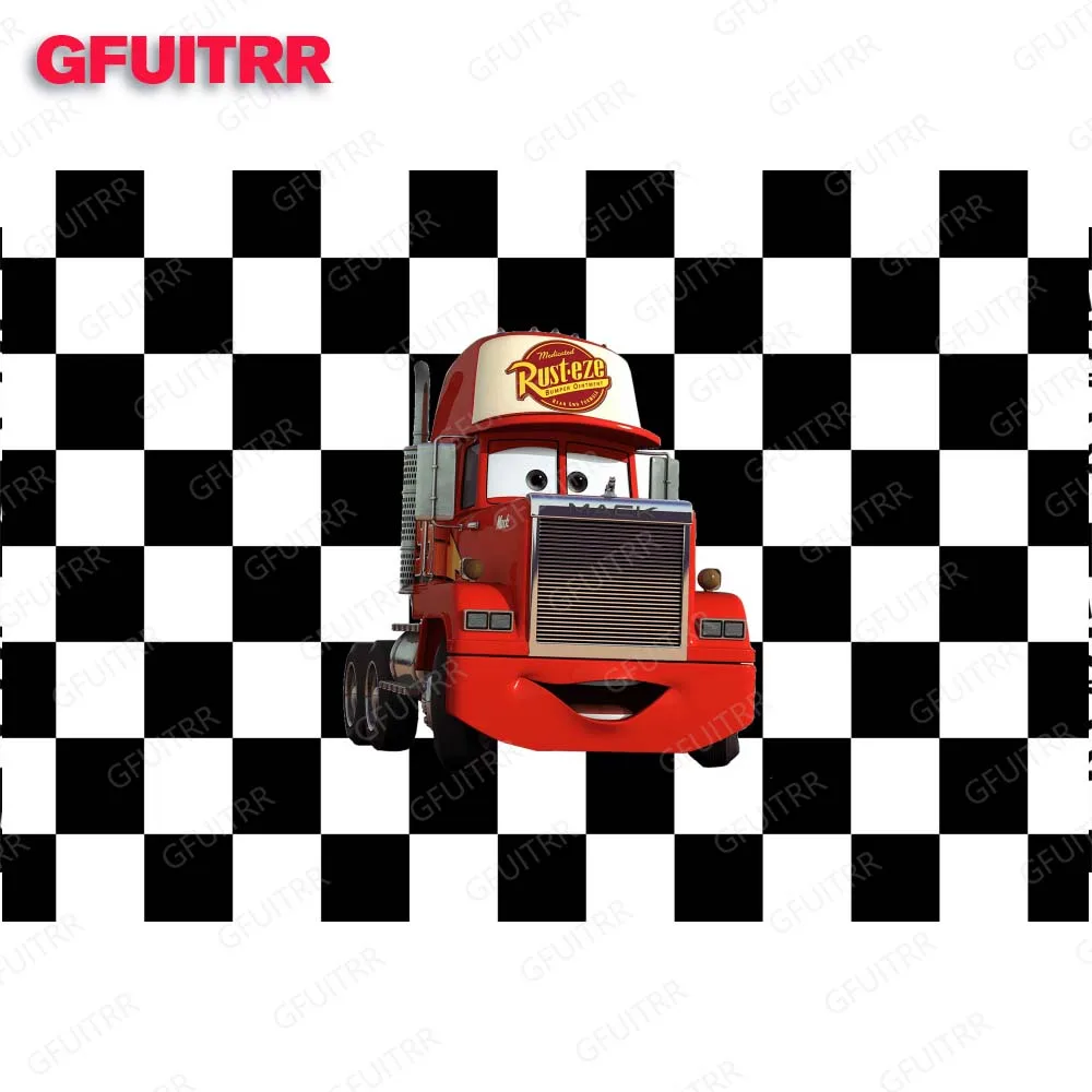 Disney Cars Round Backdrop Boy Birthday Party Baby Shower Decoration Red Photography Background Circle Cylinder Cover Booth Prop